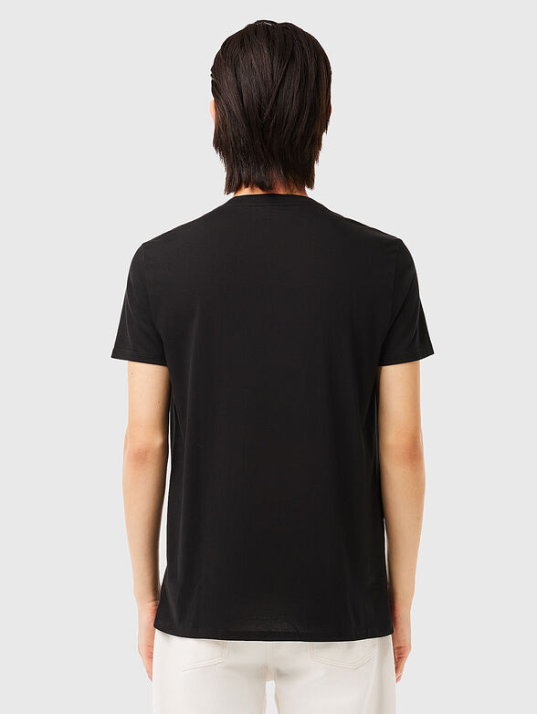 Black T-shirt with logo detail  - 3