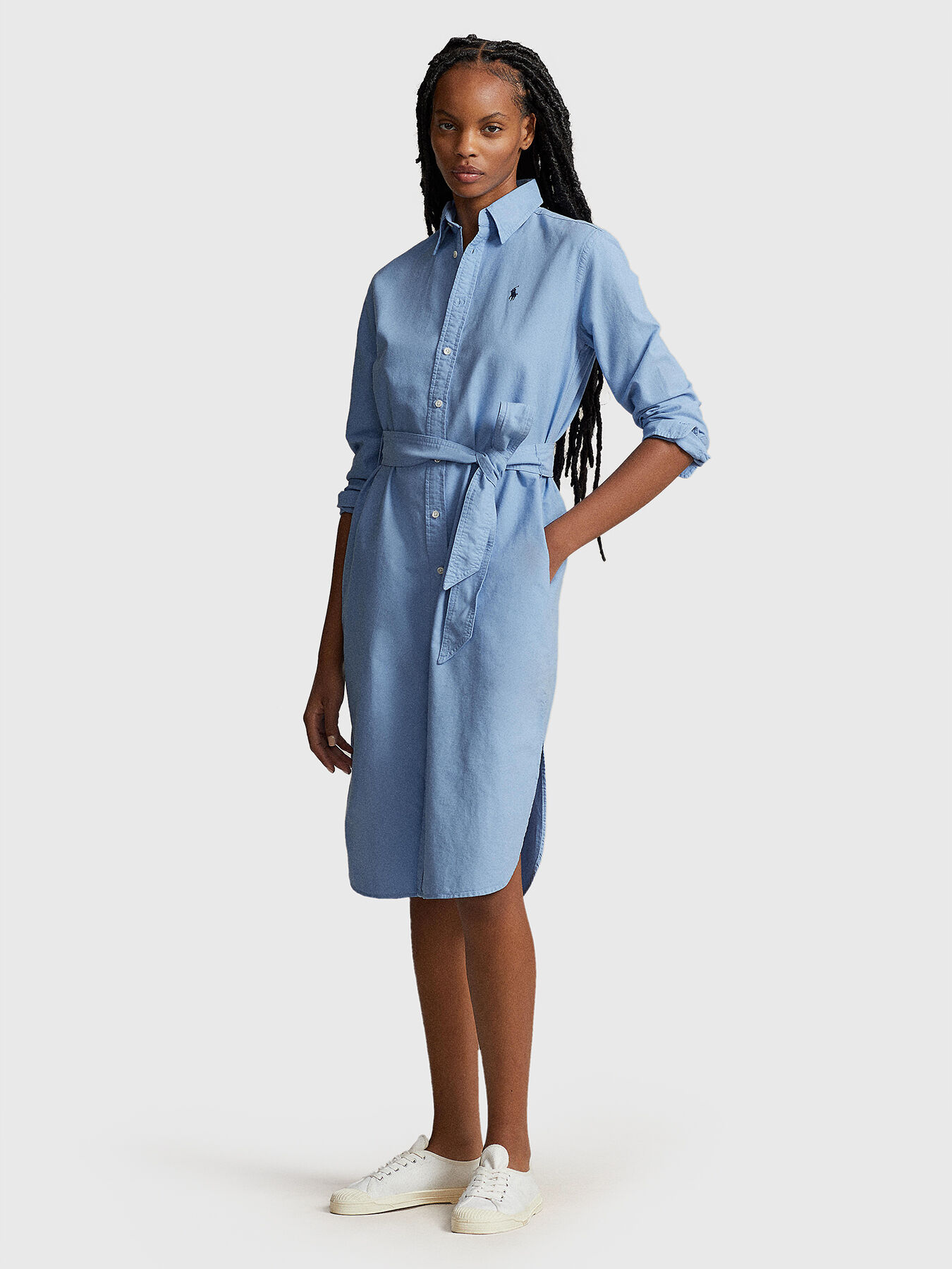 ワンピースその他 POLO RALPH LAUREN Women Dresses 211891428 001 Blue CORY belted dress brand POLO RALPH LAUREN