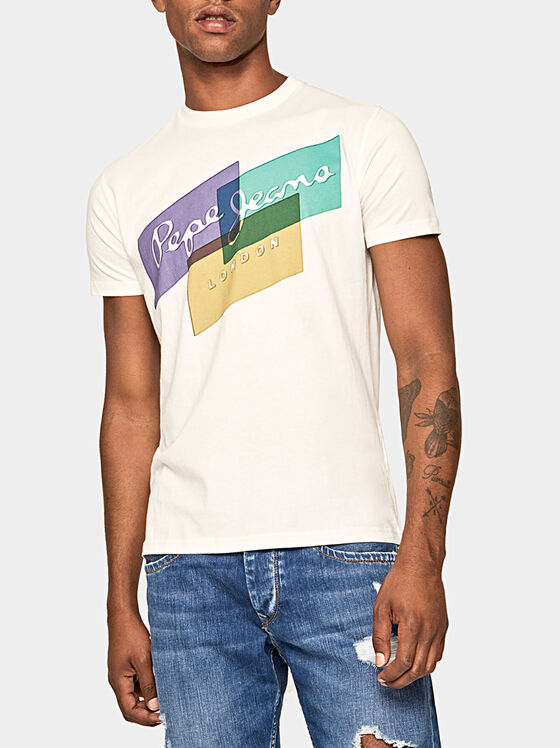 Тениска MORRISON с цветен лого принт - 1