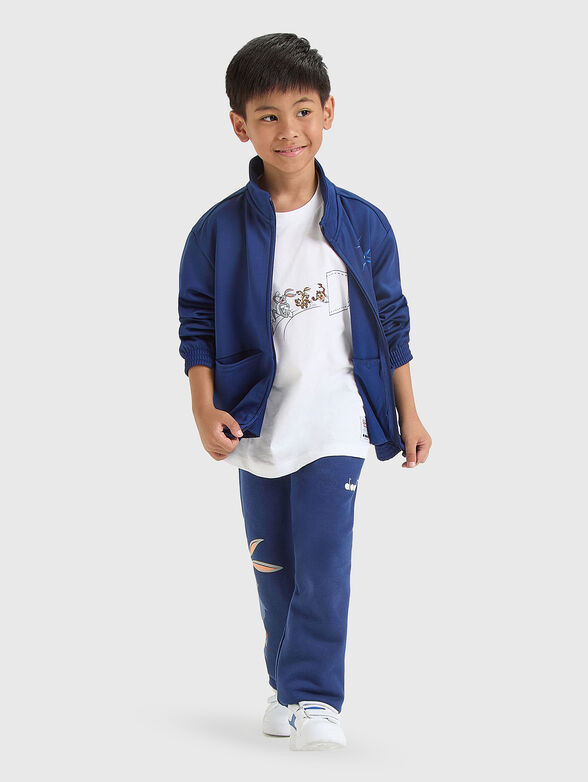 Blue sweatshirt with logo on the back - 2