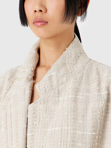 Single-breasted bouclé blazer - 4
