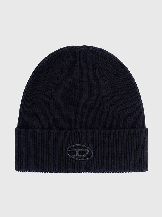 Black wool blend hat with logo - 1