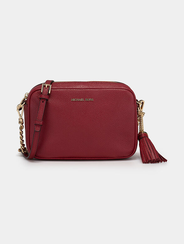 Red crossbody bag with tassel - 1