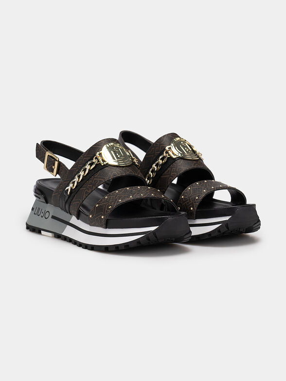 MAXI WONDER sandals with golden logo accent - 2