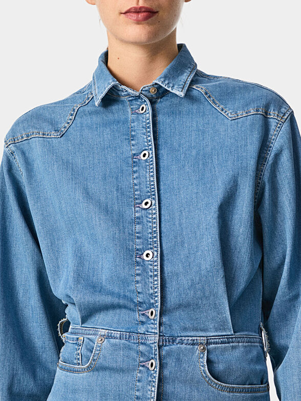 JANE short denim dress - 4