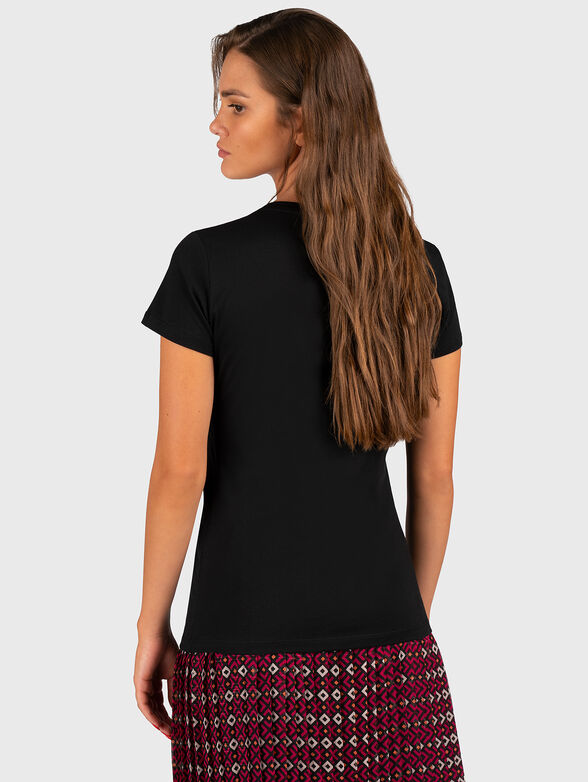 Black T-shirt with an attractive print - 3