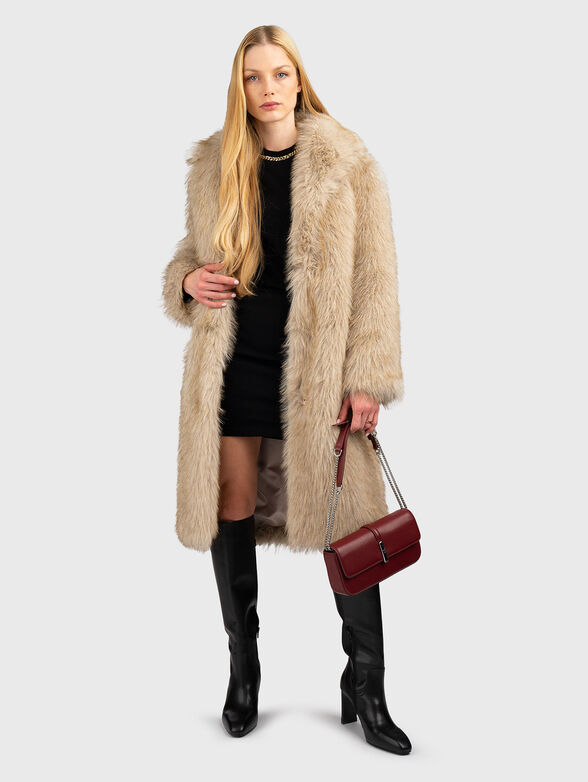 Single-breasted faux leather coat - 2