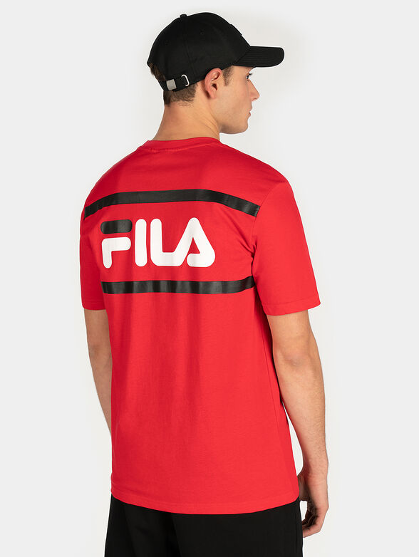 Red T-shirt with maxi logo print - 2