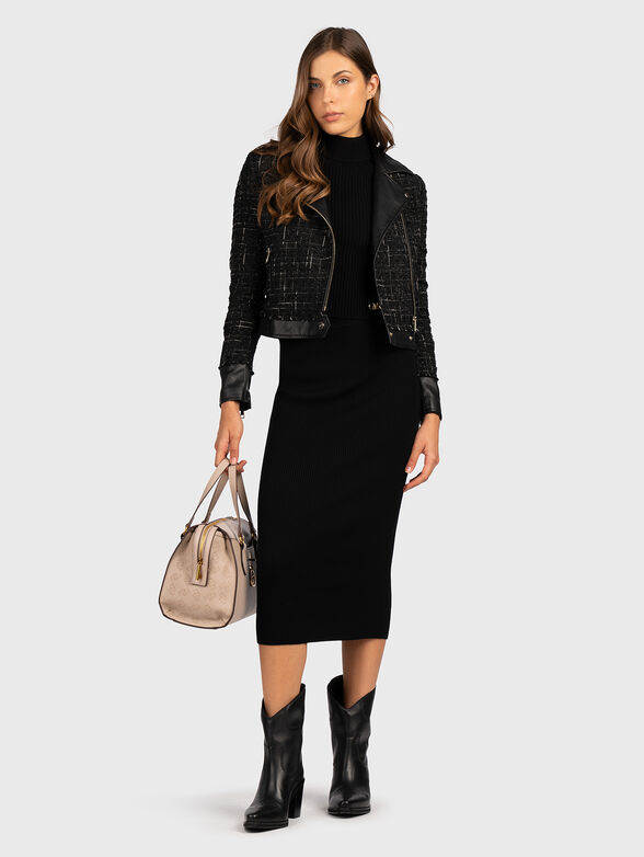 Handbag with golden logo element - 2