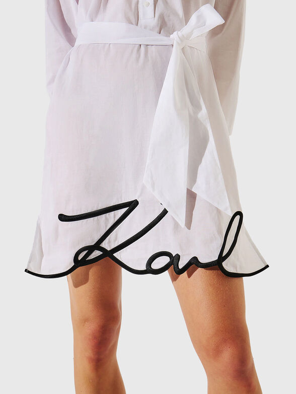 Cotton beach dress with logo - 3