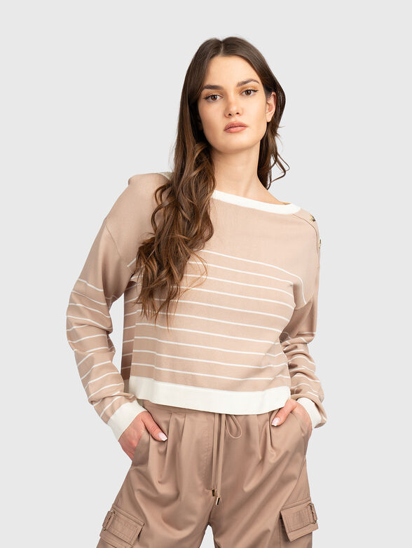Striped sweater with gold details - 1