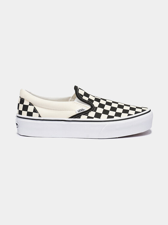 Slip-on sneakers with checked print - 1