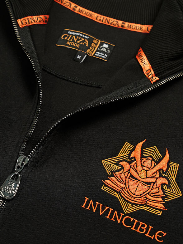 Black sweatshirt with orange accents - 5