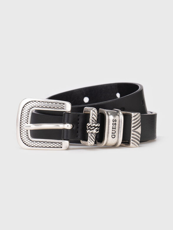 Eco leather belt with silver buckle - 1