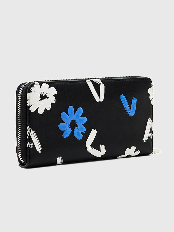 FIONA black purse with floral motifs - 2
