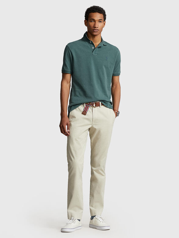 Logo-embroidered Polo shirt in green  - 2