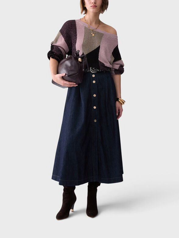 Denim midi skirt - 4