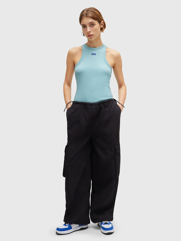 Black elastic rips tank top - 2