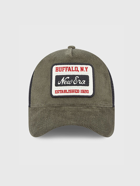 Green denim hat with contrast accent - 1