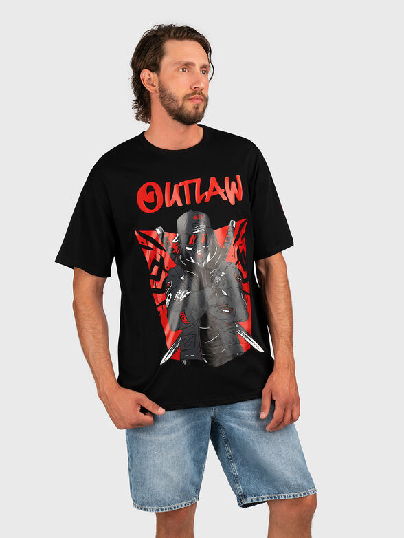 Oversized T-shirt with contrast print - 1