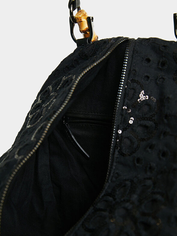 Backpack with English embroidery and sequins - 6