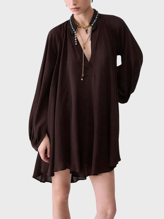 Long-sleeved mini dress - 1