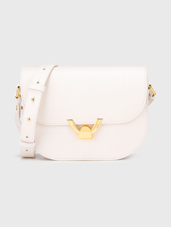 Leather crossbody bag in beige - 1