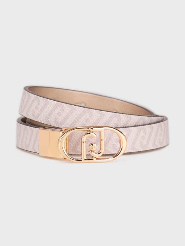 Reversible belt with metal buckle monogram - 1