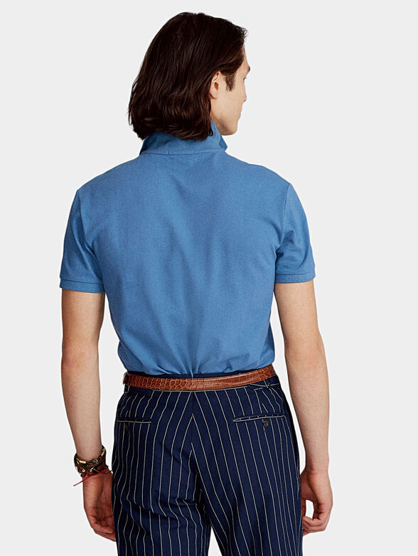 Blue cotton polo-shirt - 3