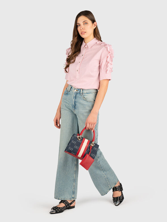 Cotton shirt with accent sleeves - 2