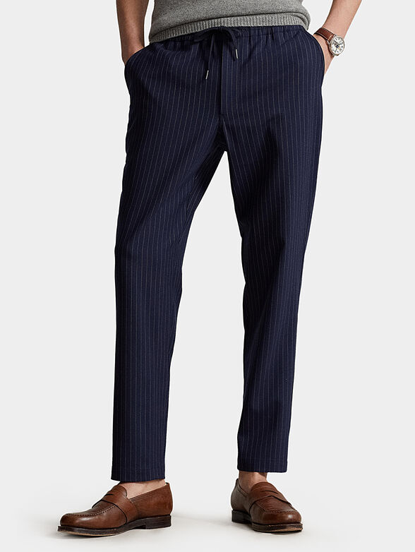 Striped trousers with laces - 1