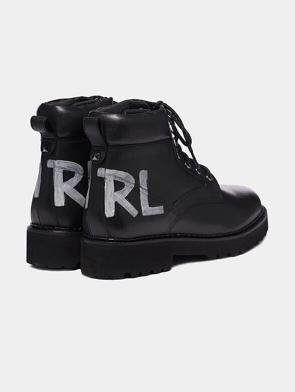 TERRA Leather boots with logo inscription - 2