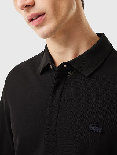 Black polo-shirt with long sleeves - 5