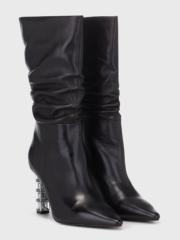 KOLUMN leather boots with accent heel - 2