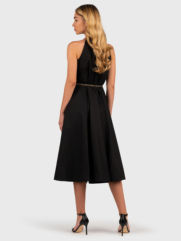 Black dress with gold chain belt - 2