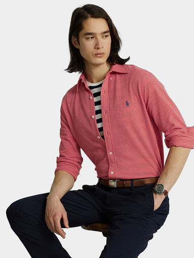 Cotton shirt in pink - 5