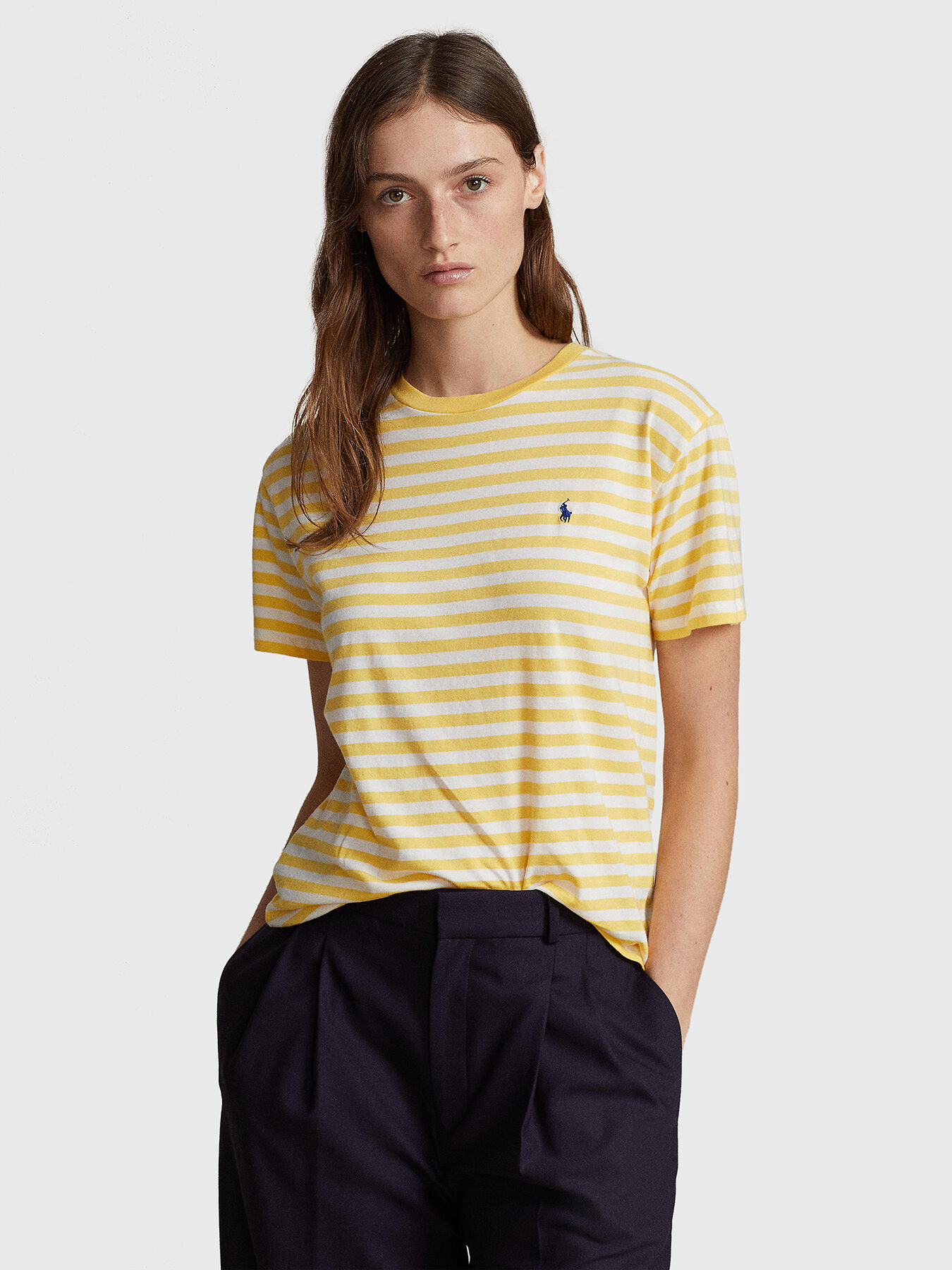 Tシャツ・カットソー POLO RALPH LAUREN Woman Polo Shirt Indigo 211959594 007 MULTI-TONAL LOGO SOLID POLO SHIRT– U.S. Polo Assn.