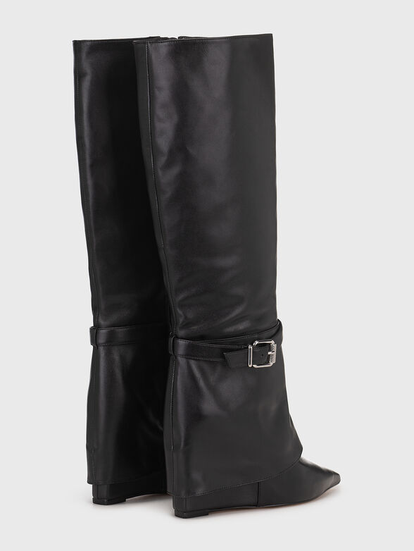 Black leather boots - 3