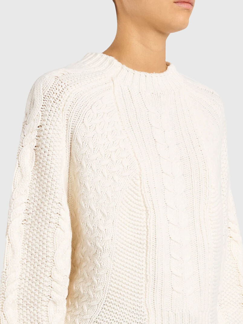 Oversized crew neck wool sweater - 3