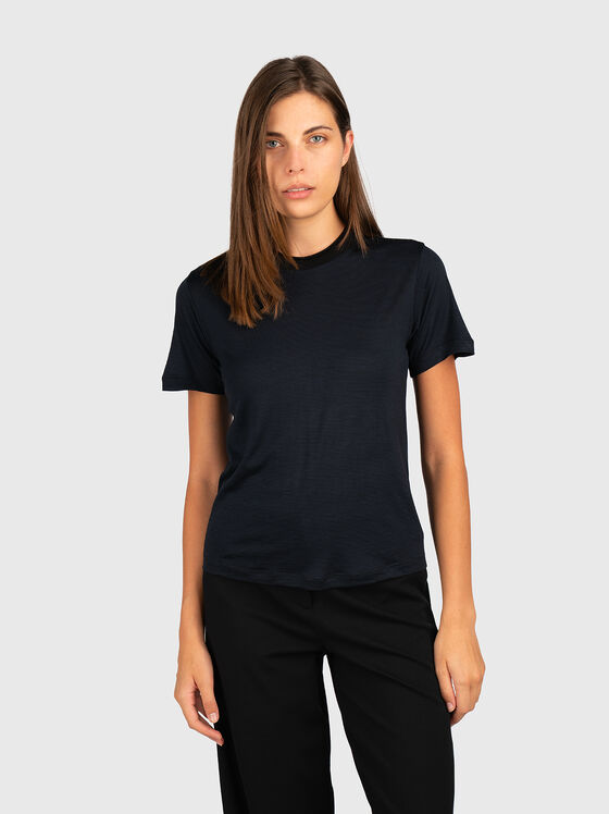 Wool T-shirt with oval neckline - 1