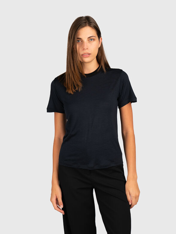 Wool T-shirt with oval neckline - 1