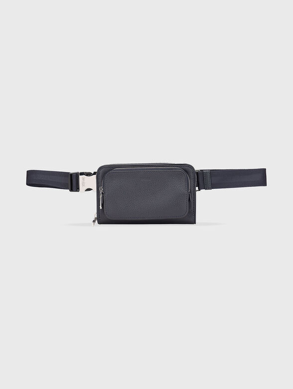 Leather waist bag with logo - 1