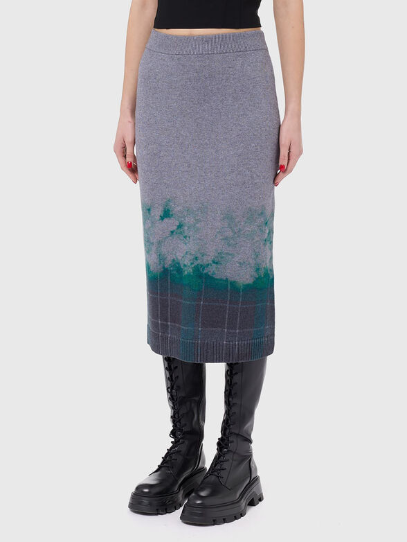 Knitted skirt with print  - 1