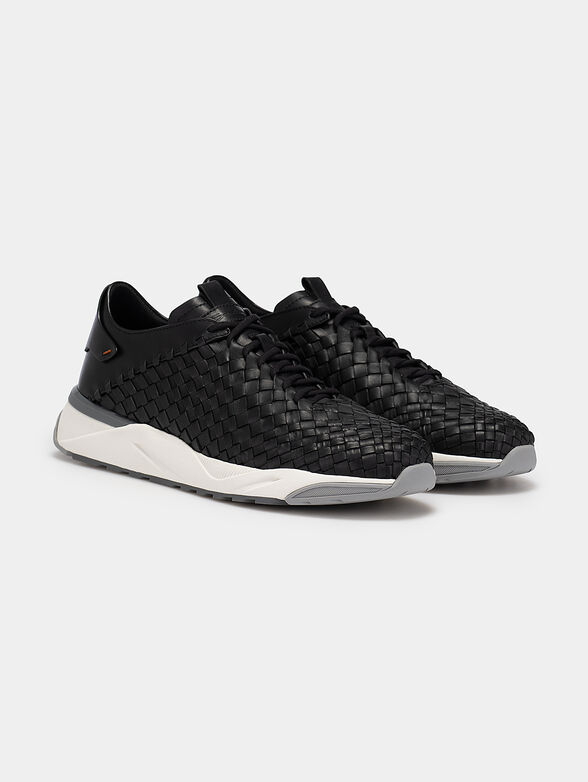 Black sport shoes with intertwined texture - 2