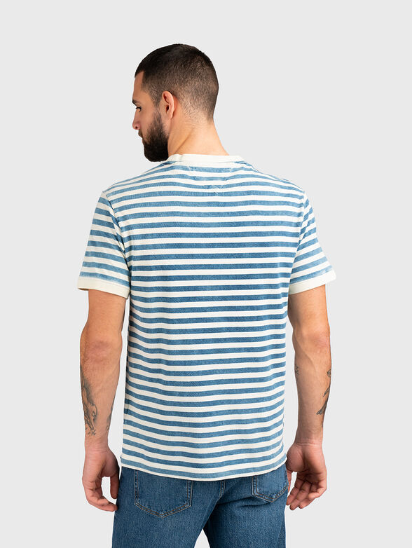 Striped cotton T-shirt with pocket - 3