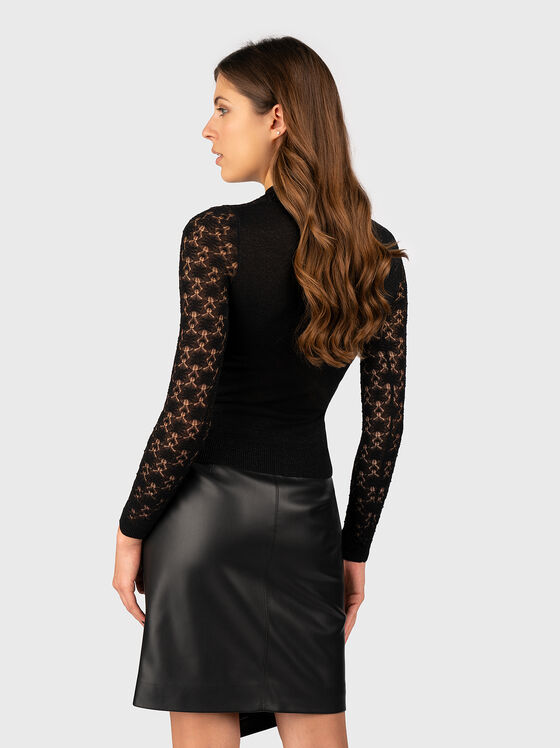 Blouse with translucent long sleeves - 2