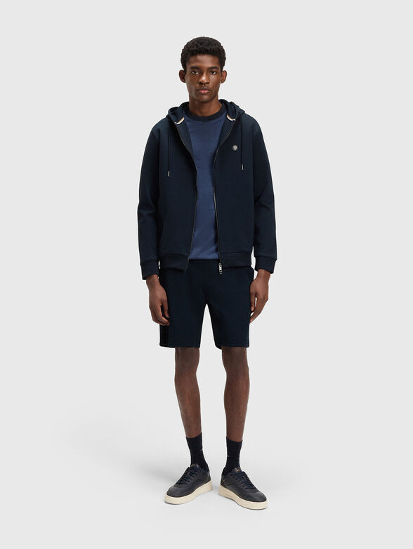 Cotton sweatshirt with hood in black - 2