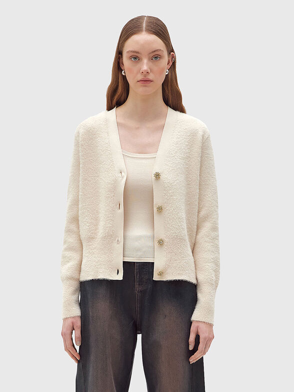 Cardigan with knitted top - 1