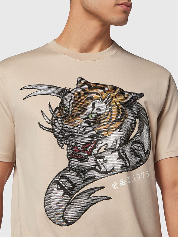 Crystal embellished T-shirt - 4