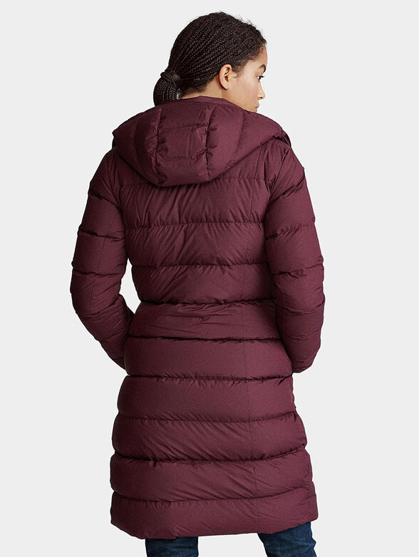 Belmont down fill jacket in bordeaux - 4